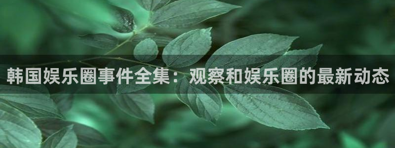 银河娱乐2体育：韩国娱乐圈事件全集：观察和娱乐圈的最新动态