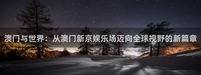 银河娱乐平台开户链接：澳门与世界：从澳门新京娱乐场迈向全球视野的新篇章