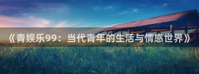 银河娱乐体育f开号：《青娱乐99：当代青年的生活与情感世界》