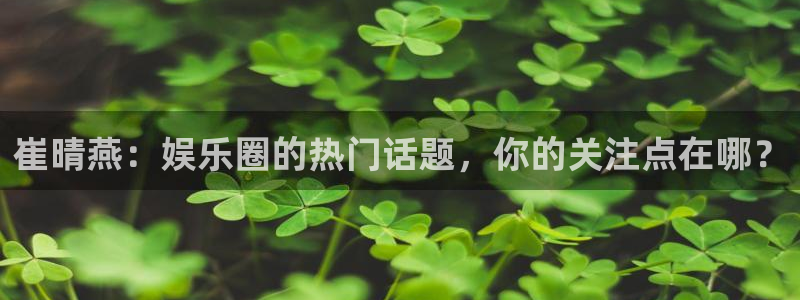 银河娱乐：崔晴燕：娱乐圈的热门话题，你的关注点在哪？
